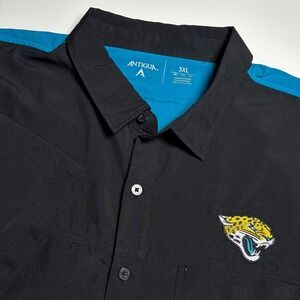 Jacksonville Jaguars Antigua Vented Shirt Men's 3XL Black Teal Button Up  NFL